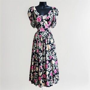 Rare Vintage Laura Ashley Midi Dress (US 8 - Great Britain) Pristine Condition
